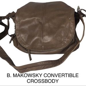 B. Makowsky Brown Convertible Crossbody Bag